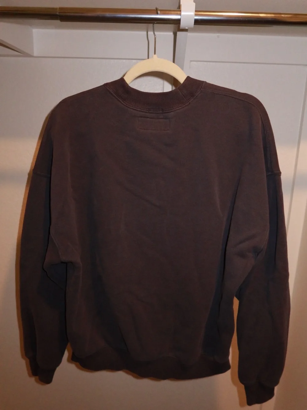 Abercrombie & Fitch Dark Gray Crewneck Sweatshirt with Green Lettering